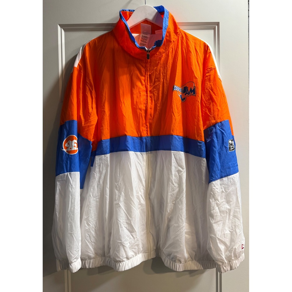 NWT Men's XXL Champion Space Jam Tune Squad Windbreaker Jacket Orange Blue White